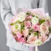 European,Floral,Shop,Concept.,Florist,Woman,Creates,Beautiful,Bouquet,Of Blush Romance – Hand-Tied Bouquet